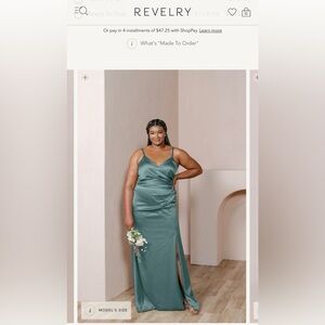 Revelry Rory Satin Rosemary Bridesmaid Dress